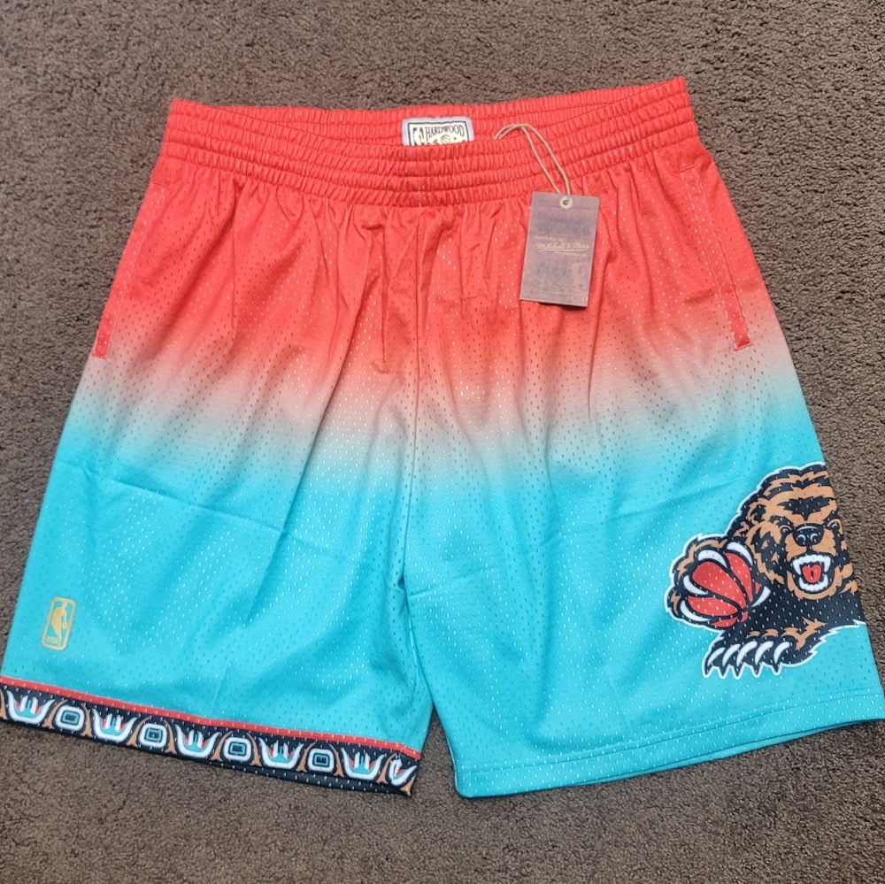 NEW Mitchell & Ness NBA Fadeaway Swingman Shorts Vancouver Grizzlies Mens Sizes